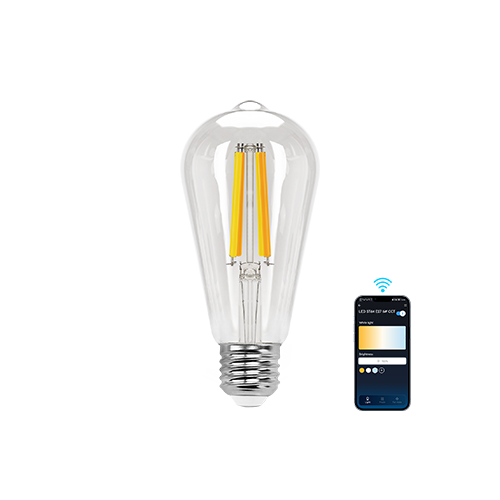 Smart LED Filament pære ST64 - E27 6W CCT/Klar - WB