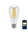 Smart LED Filament pære ST64 - E27 6W CCT/Klar - WB