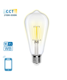 Smart LED Filament pære ST64 - E27 6W CCT/Klar - WB