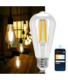 Smart LED Filament pære ST64 - E27 6W CCT/Klar - WB