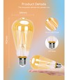 Smart LED Filament pære ST64 - WB 6W E27 CCT/Amber