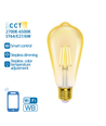 Smart LED Filament pære ST64 - WB 6W E27 CCT/Amber