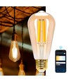 Smart LED Filament pære ST64 - WB 6W E27 CCT/Amber