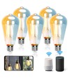 Smart LED Filament pære ST64 - WB 6W E27 CCT/Amber