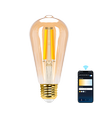 Smart LED Filament pære ST64 - WB 6W E27 CCT/Amber