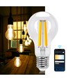 Smart LED Filament pære A60 - E27 6W CCT/Klar