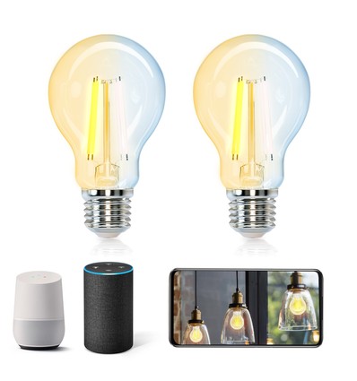 Outlet: Smart LED Filament pære A60 - E27 6W CCT/Klar