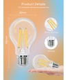 Smart LED Filament pære A60 - E27 6W CCT/Klar