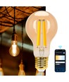 Smart LED Filament pære A60 E27 - 6W, CCT/Amber - WB