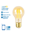 Smart LED Filament pære A60 E27 - 6W, CCT/Amber - WB