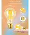 Smart LED Filament pære A60 E27 - 6W, CCT/Amber - WB