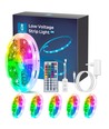 WB Wifi Smart LED RGB Strip - 1x5m med 28-Knaps Kontroller og 3-Nøgle Kontrolboks, 18W - 2 Sæt