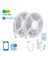 WB Smart LED RGB Strip Lys 2x7,5M med 28-Knaps Fjernbetjening & 3-Knaps Kontrolboks, 48W