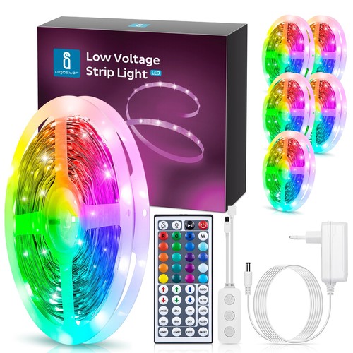 WB Smart LED RGB Strip Lys, 10m med 28-Knaps Kontrol & 3-Taste Styreboks, 24W