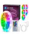 WB Smart LED RGB Strip Lys, 10m med 28-Knaps Kontrol & 3-Taste Styreboks, 24W