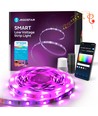 WB Smart LED RGB Strip Lys, 10m med 28-Knaps Kontrol & 3-Taste Styreboks, 24W