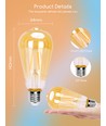 Smart LED Filament ST64 E27 6W CCT/Amber - 4-pak