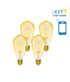 Smart LED Filament pære ST64 - E27 6W CCT/Amber - 4-pak