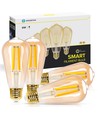 Smart LED Filament pære ST64 - E27 6W CCT/Amber - 4-pak