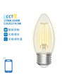 Smart LED Filament pære C35 - E27 4.5W CCT/Klar