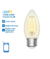 Smart LED Filament pære C35 - E27 4.5W CCT/Klar