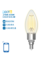 Smart LED Filament pære C35 - E14 4.5W CCT/Klar - WB