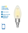 Smart LED Filament pære C35 - E14 4.5W CCT/Klar - WB