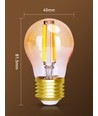 Smart LED Filament G45 E27 4.5W CCT/Amber - Dobbelt Pakke