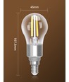 Smart LED-Filament pære G45 - E14 4,5W CCT/Klar, Dobbelt-Pakke