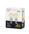 Smart LED-Filament pære G45 - E14 4,5W CCT/Klar, Dobbelt-Pakke