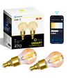 WB Smart LED Filament pære G45 - E14 4.5W CCT/Amber Dobbelt-pakke