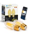 Smart LED Filament pære C35 - E27 4.5W CCT/Amber - Dobbelt Pakke