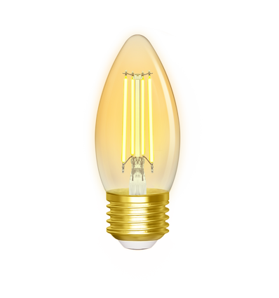 Smart LED Filament pære C35 - E27 4.5W CCT/Amber - Dobbelt Pakke