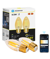 Smart LED Filament pære C35 - E27 4.5W CCT/Amber - Dobbelt Pakke