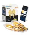 WB Smart LED Filament pære C35 - E14 4.5W CCT/Amber Dobbelt-Pakke