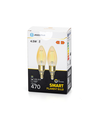 WB Smart LED Filament pære C35 - E14 4.5W CCT/Amber Dobbelt-Pakke