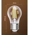 Smart LED Filament pære G45 - E27 4.5W CCT/Klar - 4 stk