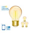 Smart LED Filament G45 E27 4.5W CCT/Amber - 4 stk