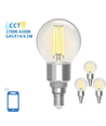 Smart LED Filament G45 E14 4.5W CCT Klar - 4 stk