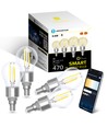 Smart LED Filament pære G45 E14 4.5W CCT Klar - 4 stk