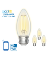 Smart LED Filament pære C35 E27 4.5W CCT Klar - 4stk