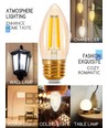 Smart LED Filament pære C35 E27 4.5W CCT/Amber - 4stk