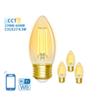 Smart LED Filament pære C35 E27 4.5W CCT/Amber - 4stk