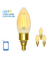 Smart LED Filament pære C35 E14 4.5W CCT/Amber - 4 stk