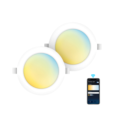 Smart LED Bagbelyst Indbygningsspot 15W CCT WB, 3000K-6500K - 2 stk.
