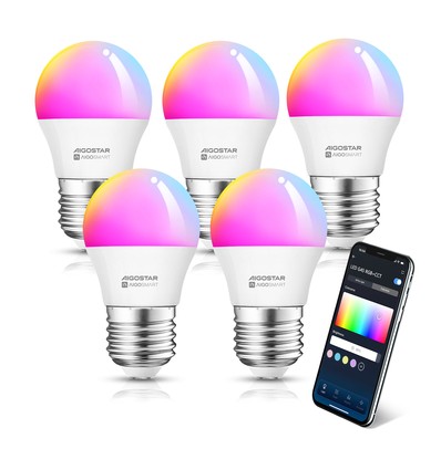 Smart LED Pære G45 E27 6.5W RGB+CCT - WB