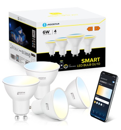 Smart LED GU10 6W CCT - 4-pak