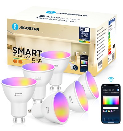 WB Smart LED GU10 | 6.5W | RGB+CCT | 6 stk
