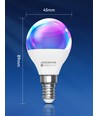 Smart LED Pære G45 E14 6.5W RGB+CCT, 6stk - WB