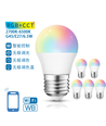 WB Smart LED Pære G45 E27 6.5W RGB+CCT - 6stk